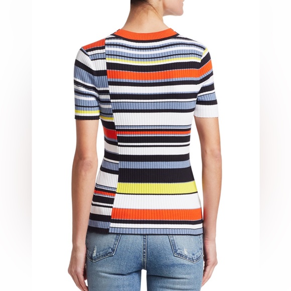Rag & Bone Mason Ribbed Asymmetric Stripe Tee - Picture 7 of 9